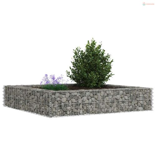 Horganyzott acél gabion magaságyás 100 x 100 x 20 cm