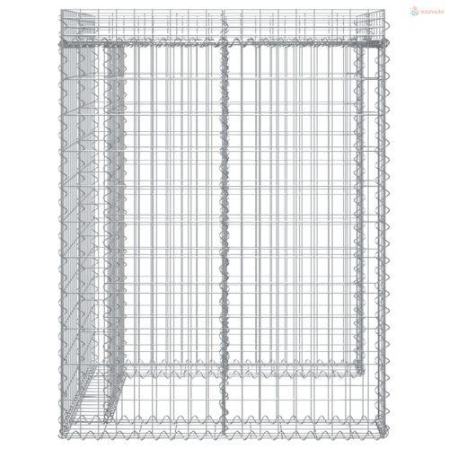 Horganyzott vas gabionkosár szemeteskukához 110 x 91 x 120 cm