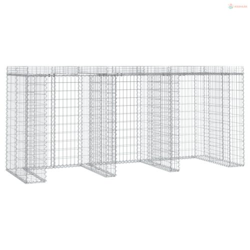 Horganyzott vas gabionkosár szemeteskukához 270 x 91 x 120 cm