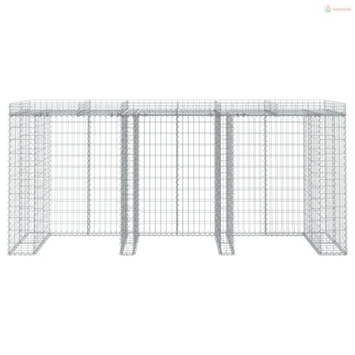 Horganyzott vas gabionkosár szemeteskukához 270 x 91 x 120 cm
