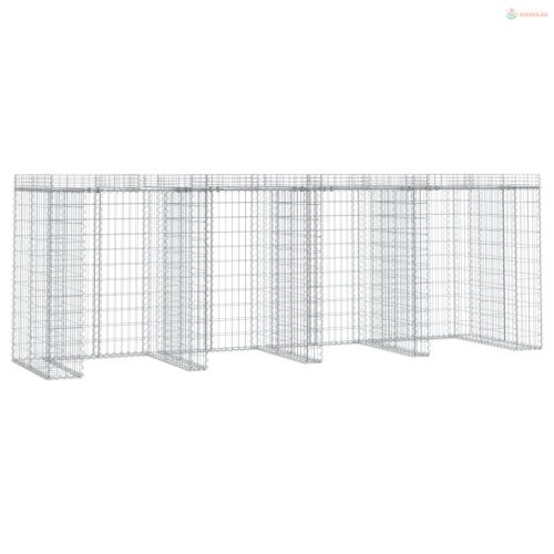 Horganyzott vas gabionkosár szemeteskukához 350 x 91 x 120 cm
