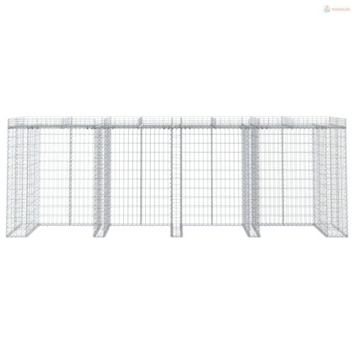 Horganyzott vas gabionkosár szemeteskukához 350 x 91 x 120 cm