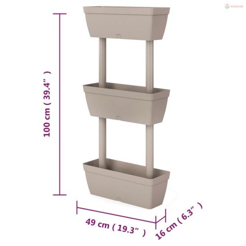 6 db tópszínű kerti virágtartó 100 cm