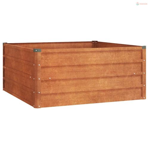 Rozsda színű corten acél kerti magaságyás 100 x 100 x 45 cm