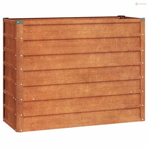 Rozsda színű corten acél kerti magaságyás 100 x 40 x 77 cm