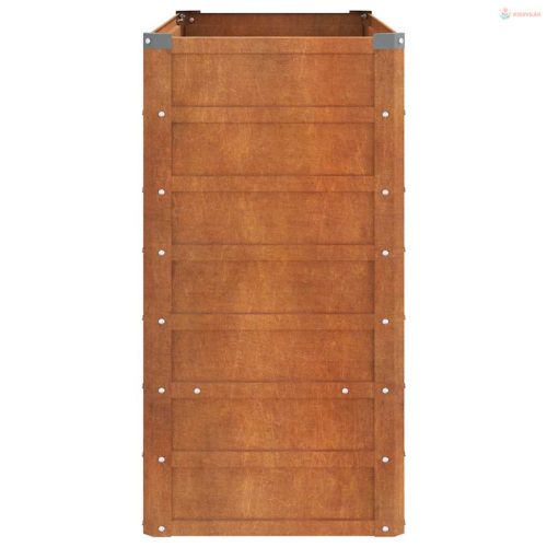 Rozsda színű corten acél kerti magaságyás 100 x 40 x 77 cm