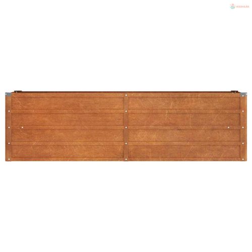 Rozsda színű corten acél kerti magaságyás 160 x 40 x 45 cm