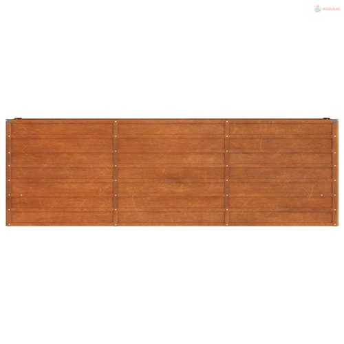 Rozsda színű corten acél kerti magaságyás 240 x 40 x 77 cm