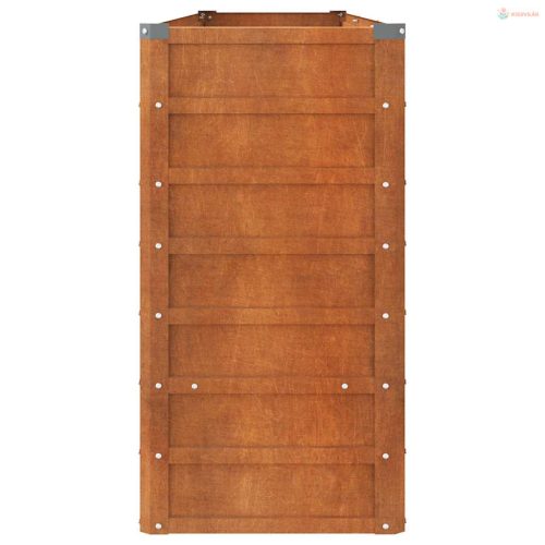 Rozsda színű corten acél kerti magaságyás 240 x 40 x 77 cm