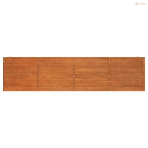 Rozsda színű corten acél kerti magaságyás 320 x 40 x 77 cm