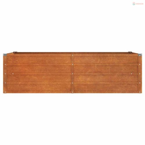 Rozsda színű corten acél kerti magaságyás 160 x 80 x 45 cm