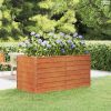 Rozsda színű színű corten acél kerti magaságyás 160x80x77 cm
