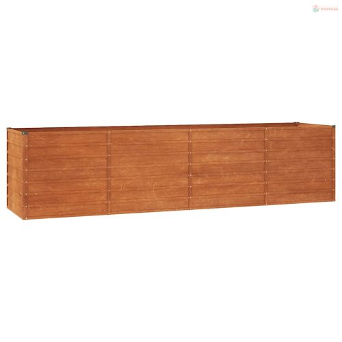 Rozsda színű corten acél kerti magaságyás 320 x 80 x 77 cm