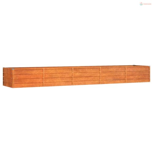 Rozsda színű corten acél kerti magaságyás 400 x 80 x 45 cm