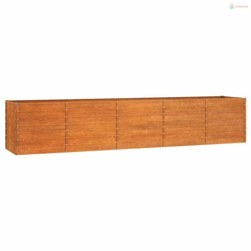 Rozsda színű corten acél kerti magaságyás 400 x 80 x 77 cm