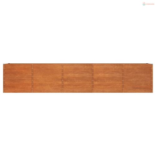 Rozsda színű corten acél kerti magaságyás 400 x 80 x 77 cm