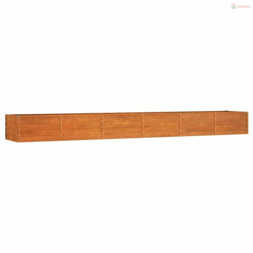 Rozsda színű corten acél kerti magaságyás 480 x 80 x 45 cm