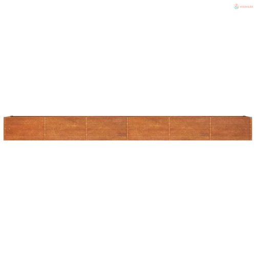 Rozsda színű corten acél kerti magaságyás 480 x 80 x 45 cm