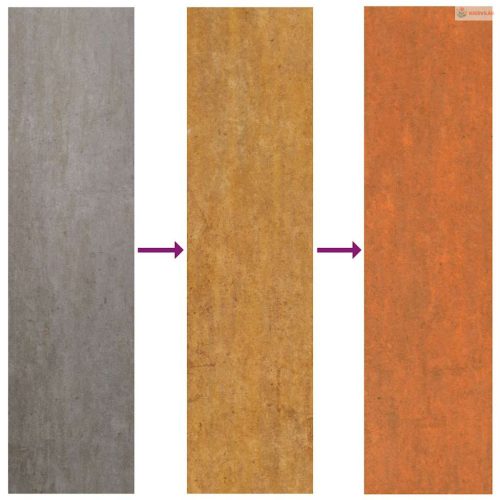 Rozsda színű corten acél kerti magaságyás 480 x 80 x 45 cm