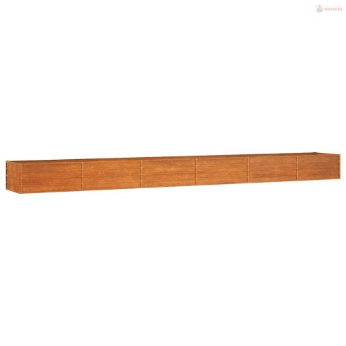 Rozsda színű corten acél kerti magaságyás 600 x 80 x 45 cm