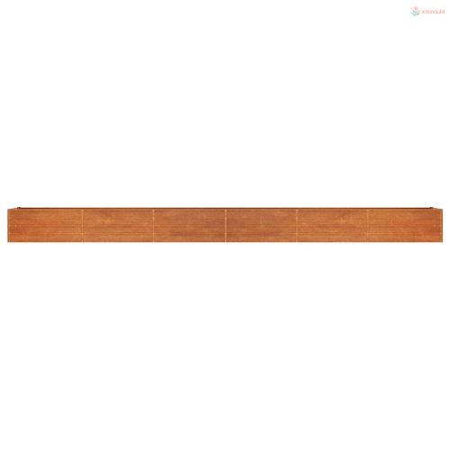 Rozsda színű corten acél kerti magaságyás 600 x 80 x 45 cm