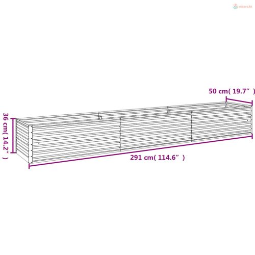 Corten acél kerti magaságyás 291 x 50 x 36 cm
