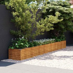 Corten acél kerti magaságyás 386 x 50 x 36 cm