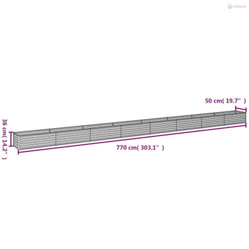 Corten acél kerti magaságyás 770x50x36 cm
