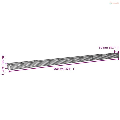 Corten acél kerti magaságyás 960x50x36 cm