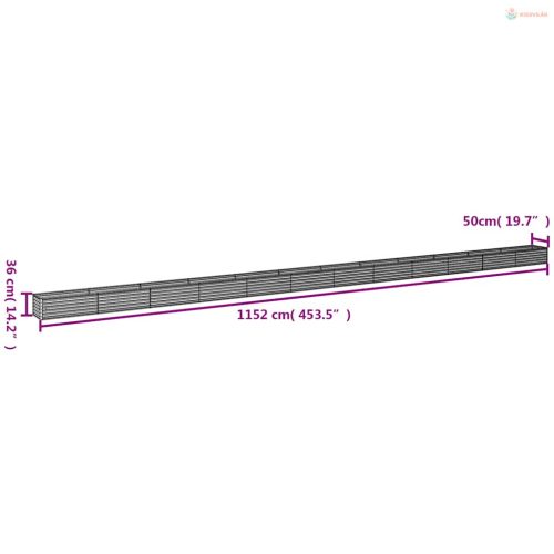 Corten acél kerti magaságyás 1152x50x36 cm