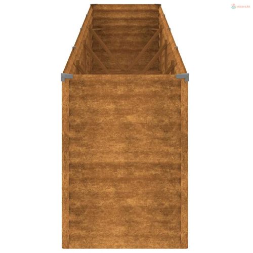 Corten acél kerti magaságyás 385 x 50 x 69 cm