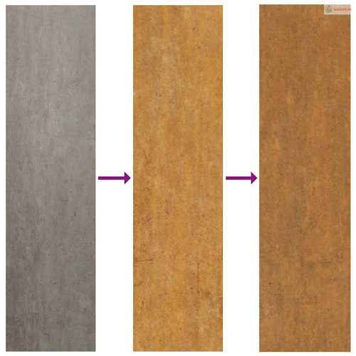 Corten acél kerti magaságyás 385 x 50 x 69 cm