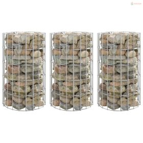   3 db kör alakú horganyzott acél gabion magaságyás Ø30 x 50 cm