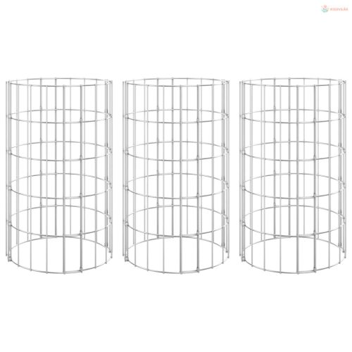 3 db kör alakú horganyzott acél gabion magaságyás Ø30 x 50 cm