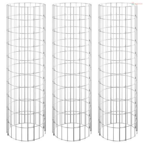3 db kör alakú horganyzott acél gabion magaságyás Ø30 x 100 cm