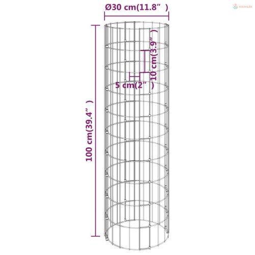 4 db kör alakú gabion magaságyás Ø30 x 50 / 100 / 150 / 200 cm