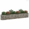 Horganyzott vas gabion magaságyás 330 x 50 x 50 cm