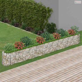 Horganyzott vas gabion magaságyás 470 x 50 x 50 cm