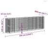 Horganyzott vas gabion magaságyás 330x50x100 cm