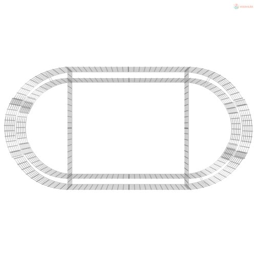Horganyzott vas gabion magaságyás 200x100x50 cm