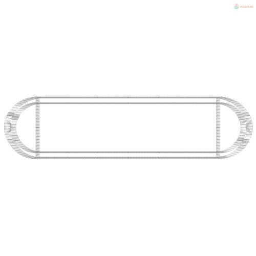 Horganyzott vas gabion magaságyás 400x100x50 cm