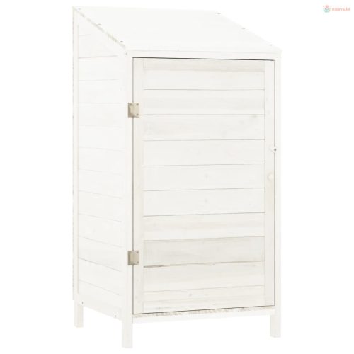 Fehér tömör fenyőfa kerti fészer 55 x 52 x 112 cm