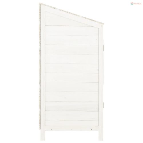 Fehér tömör fenyőfa kerti fészer 55 x 52 x 112 cm