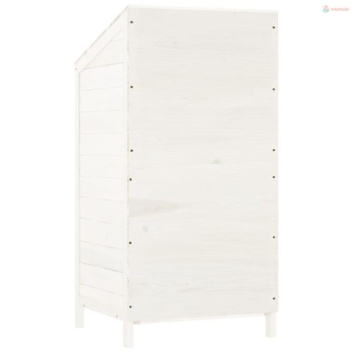 Fehér tömör fenyőfa kerti fészer 55 x 52 x 112 cm