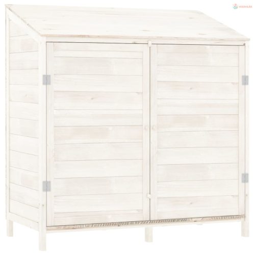Fehér tömör fenyőfa kerti fészer 102 x 52 x 112 cm