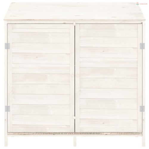 Fehér tömör fenyőfa kerti fészer 102 x 52 x 112 cm