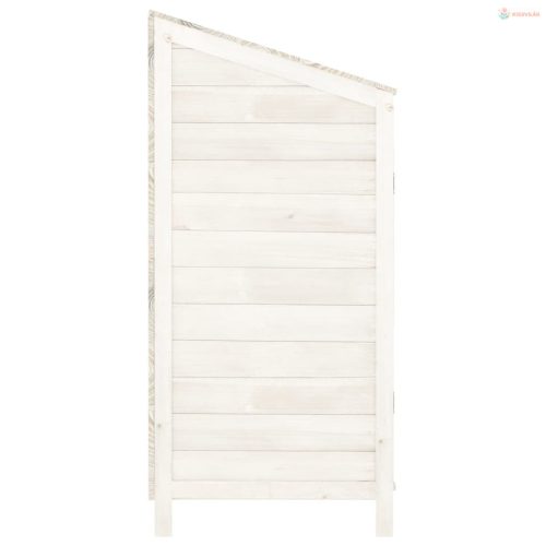 Fehér tömör fenyőfa kerti fészer 102 x 52 x 112 cm