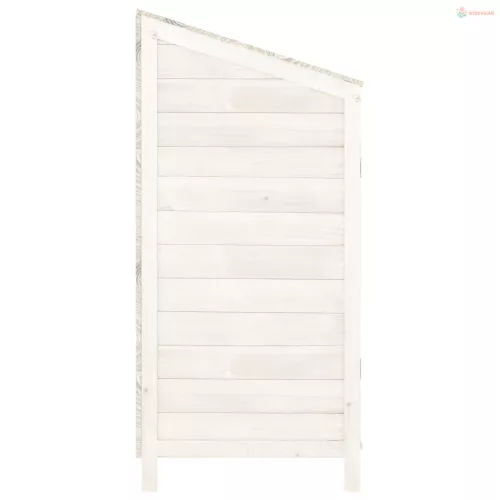 Fehér tömör fenyőfa kerti fészer 102 x 52 x 112 cm