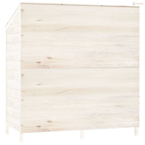 Fehér tömör fenyőfa kerti fészer 102 x 52 x 112 cm