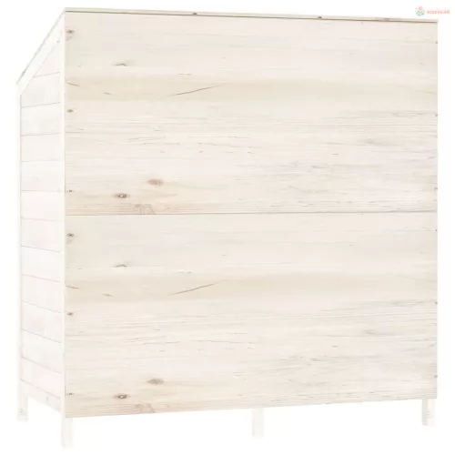 Fehér tömör fenyőfa kerti fészer 102 x 52 x 112 cm